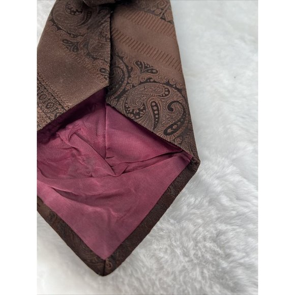 Brittania Mens Vintage Neck Tie Brown  Polyester 57" x 4 1/2" - Picture 6 of 8